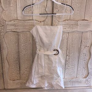 Sabo Luxe white ruffle dress, new with tags. Cotten and linen